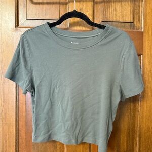 No Boundaries Cropped Olive Green Women's Top